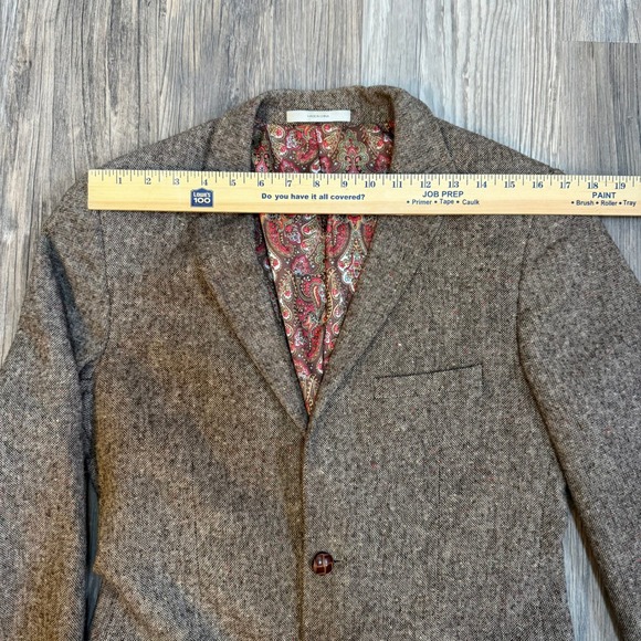 EDGE by WD NY Slim Fit Tweed Blazer Paisley Lined Brown Women's Jacket Size S - Picture 7 of 11